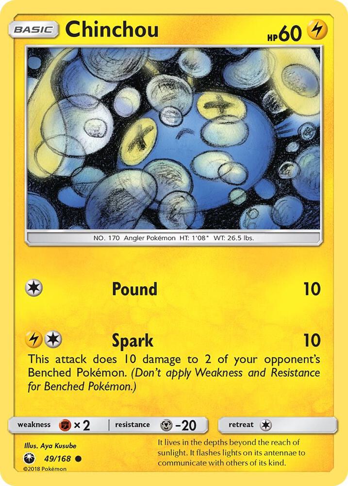 Chinchou 49/168 card from SM - Celestial Storm