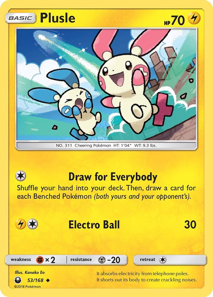 Plusle 53/168 card from SM - Celestial Storm