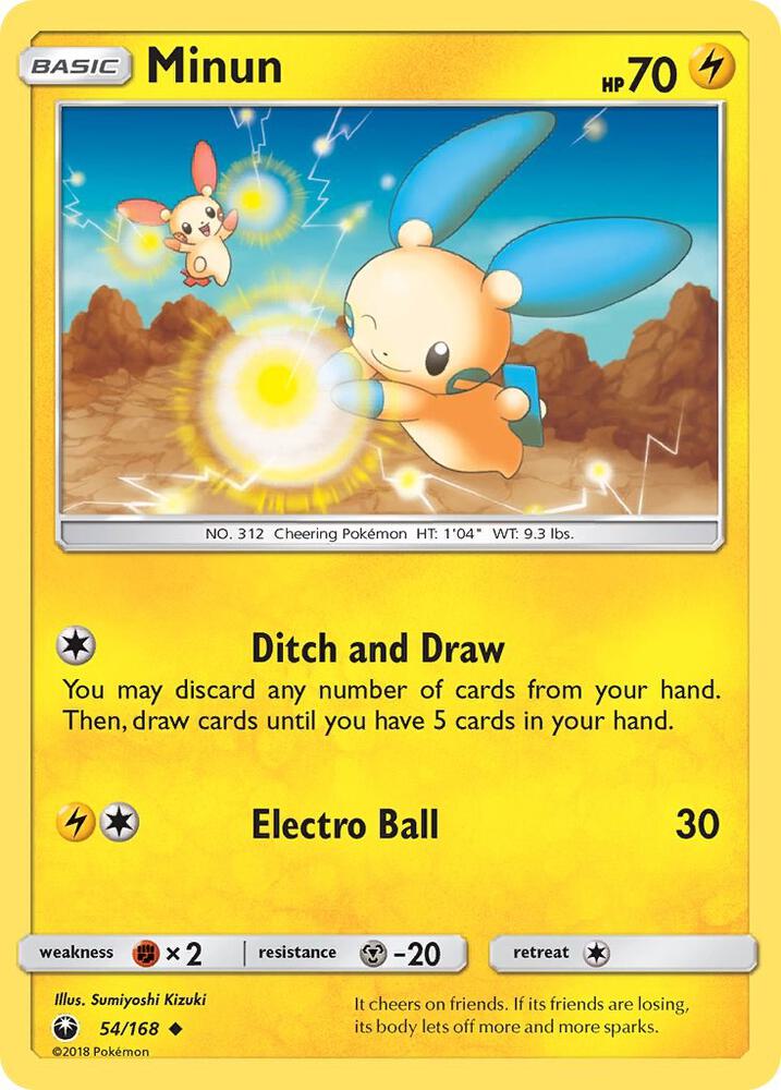Minun 54/168 card from SM - Celestial Storm