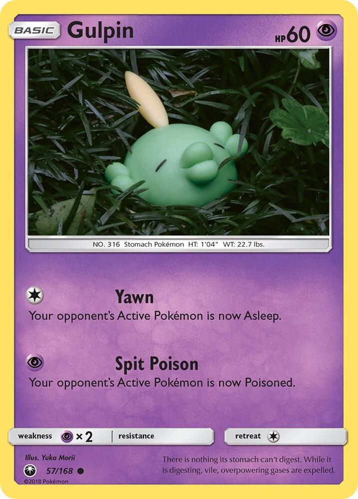 Gulpin 57/168 card from SM - Celestial Storm