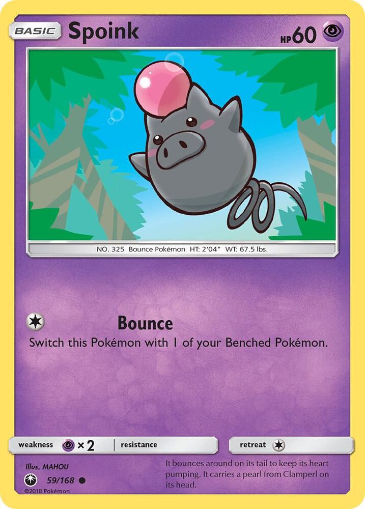 Spoink 59/168 card from SM - Celestial Storm