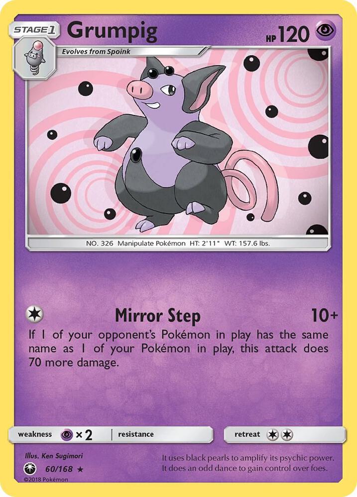 Grumpig 60/168 card from SM - Celestial Storm