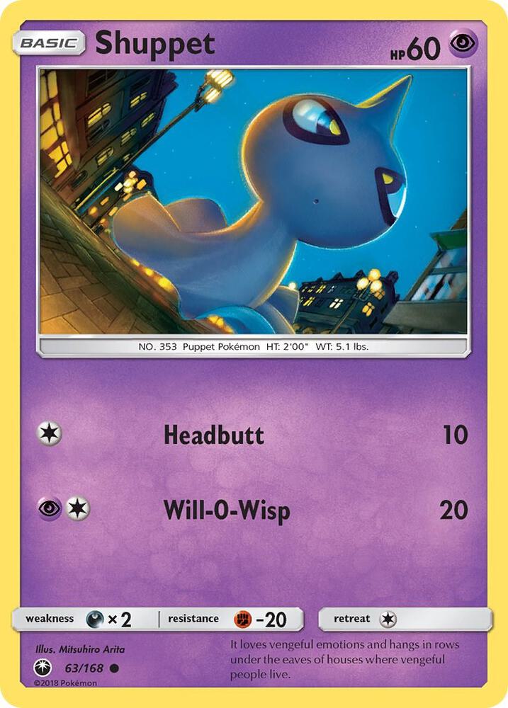 Shuppet (63) 63/168 card from SM - Celestial Storm