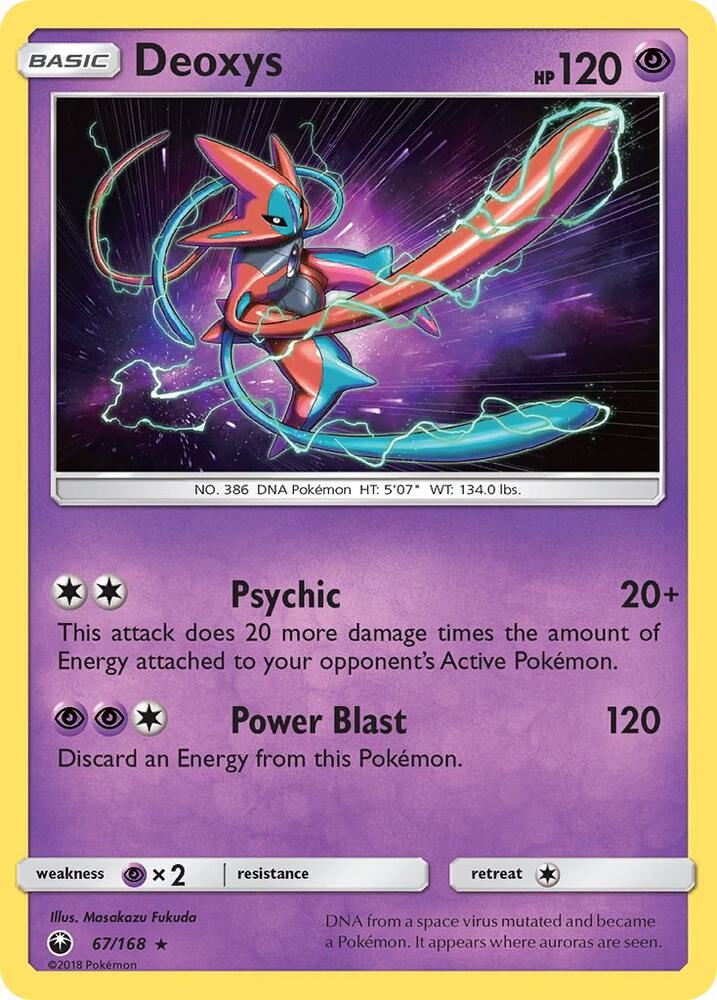 Deoxys (67) 67/168 card from SM - Celestial Storm