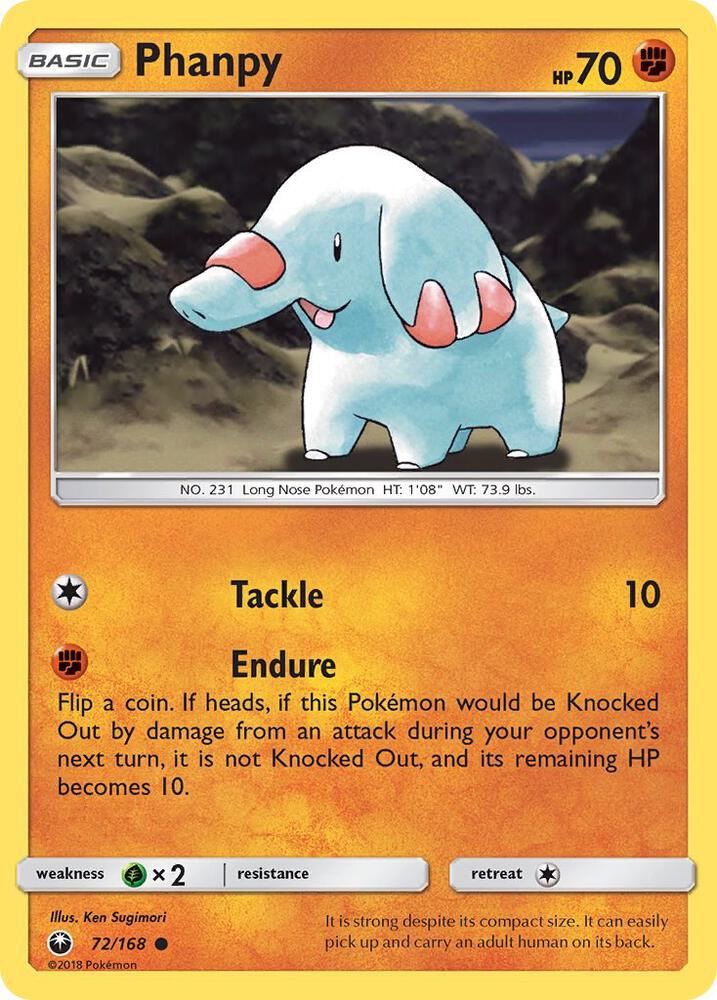 Phanpy 72/168 card from SM - Celestial Storm