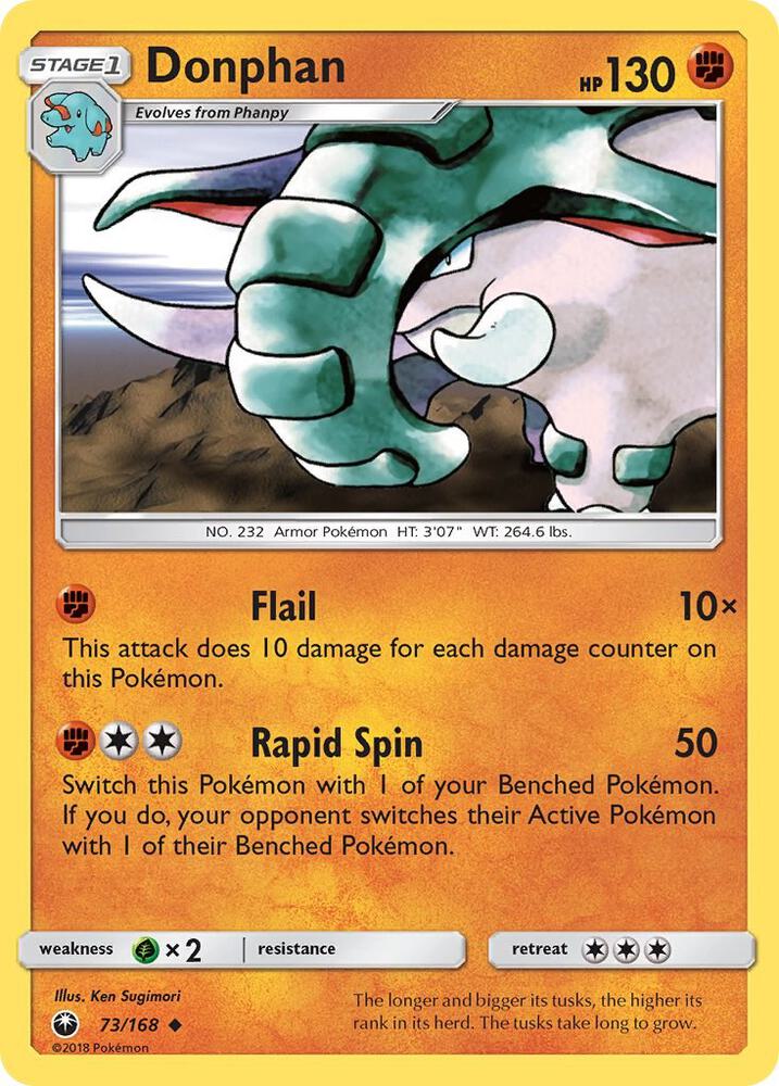 Donphan 73/168 card from SM - Celestial Storm
