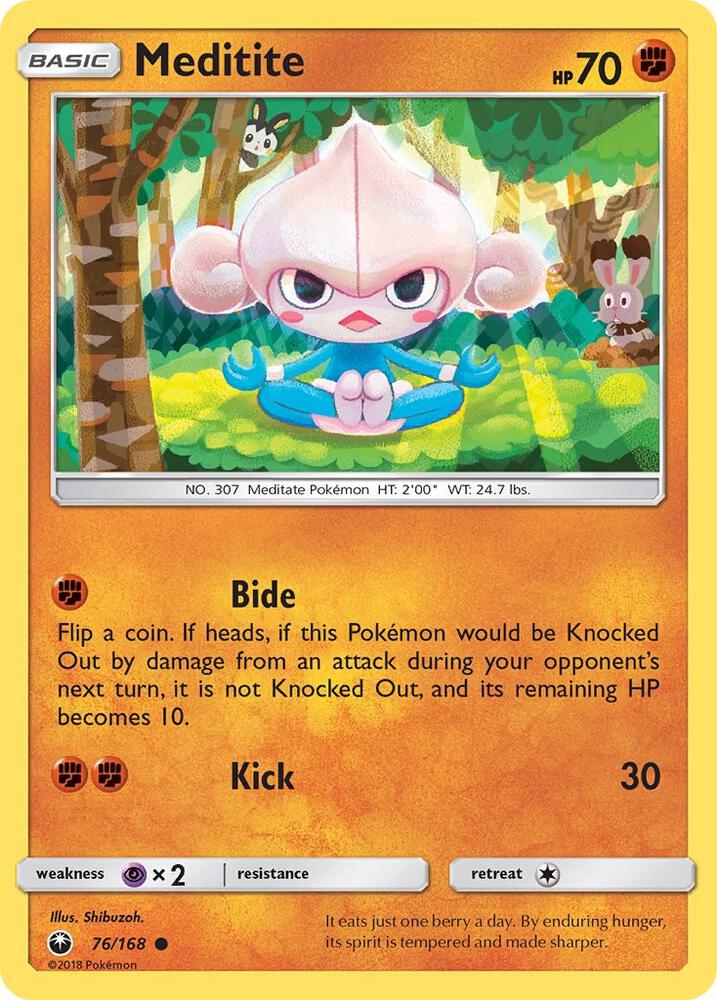 Meditite 76/168 card from SM - Celestial Storm
