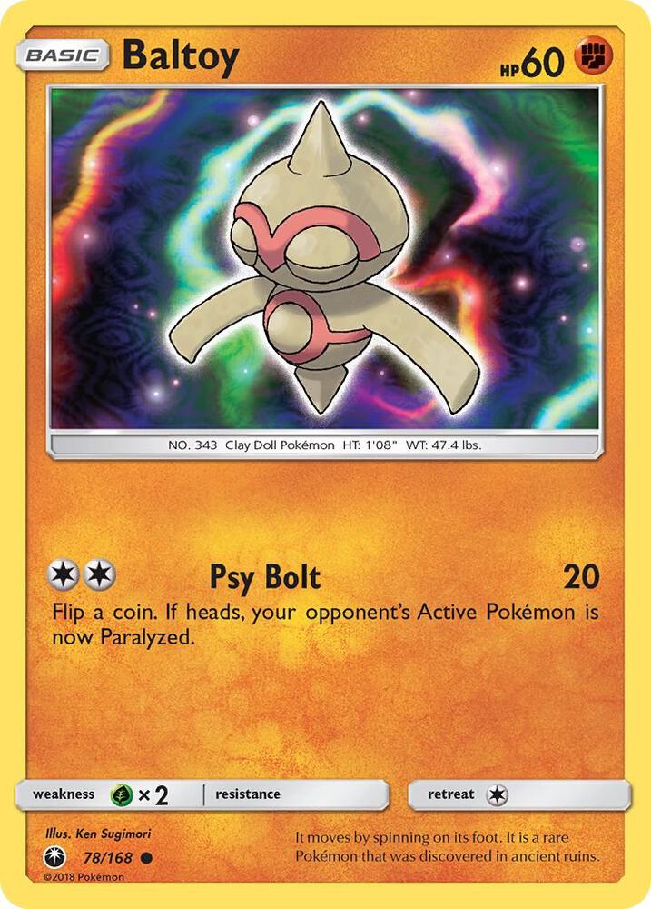 Baltoy 78/168 card from SM - Celestial Storm