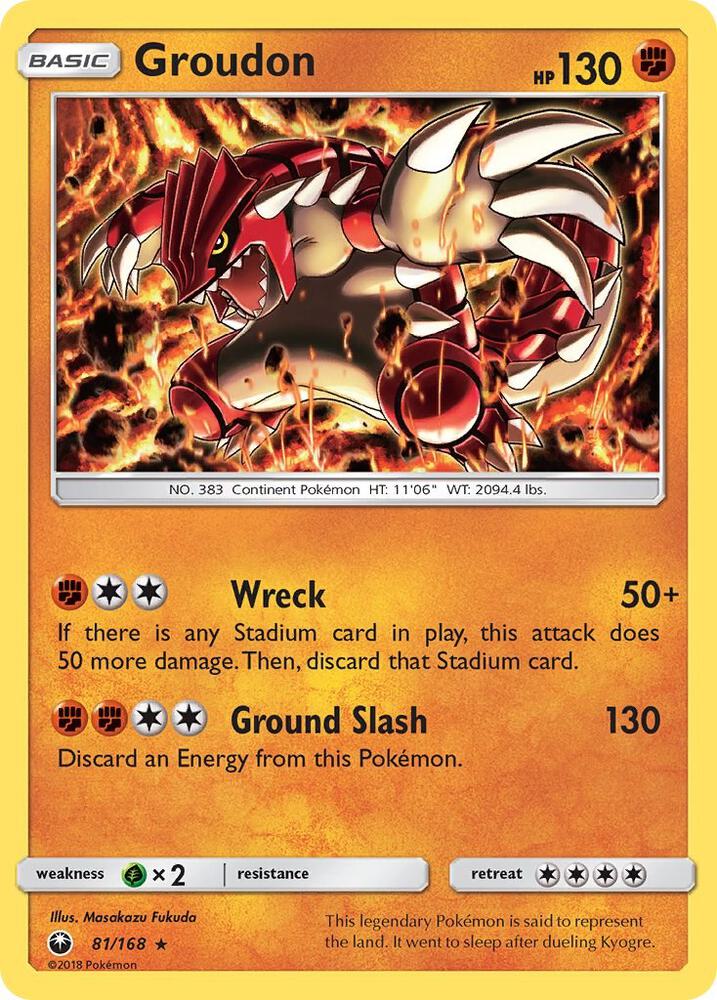 Groudon 81/168 card from SM - Celestial Storm