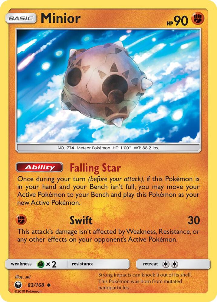 Minior 83/168 card from SM - Celestial Storm
