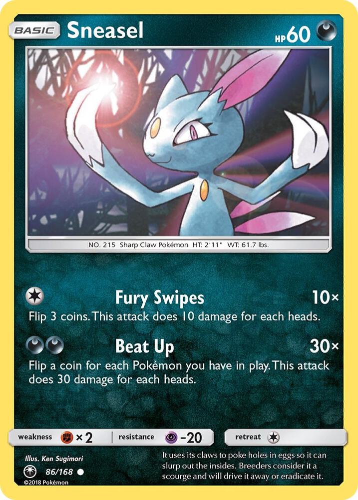 Sneasel 86/168 card from SM - Celestial Storm