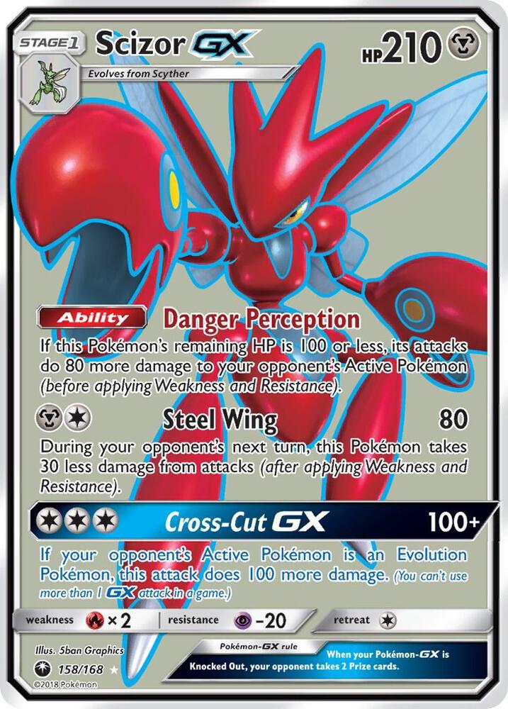 Scizor GX (Full Art) 158/168 card from SM - Celestial Storm