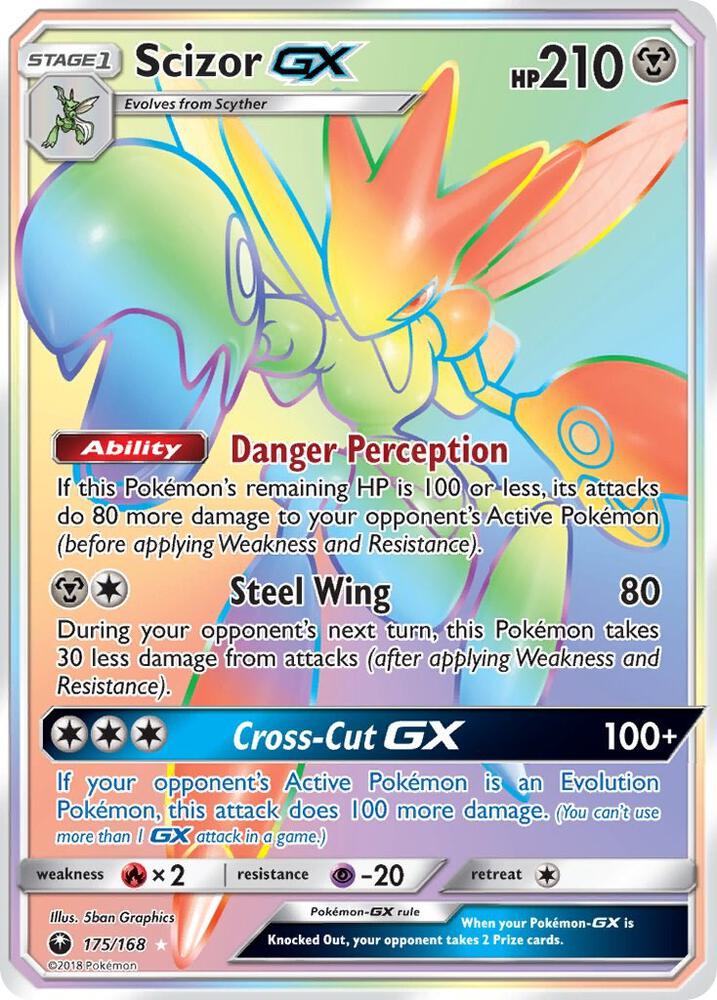 Scizor GX (Secret) 175/168 card from SM - Celestial Storm