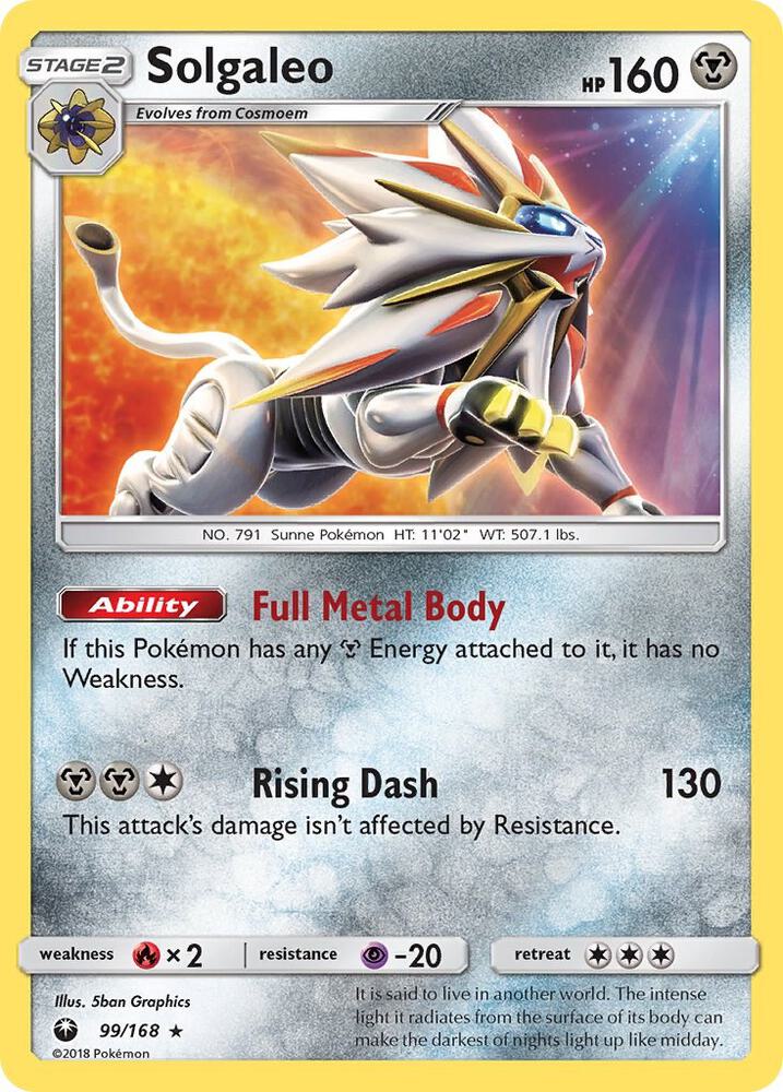 Solgaleo 99/168 card from SM - Celestial Storm