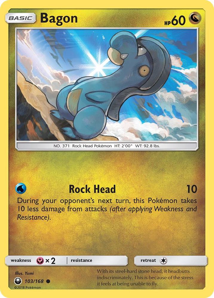 Bagon (103) 103/168 card from SM - Celestial Storm