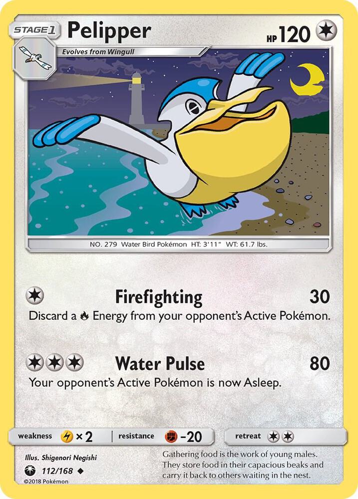 Pelipper 112/168 card from SM - Celestial Storm