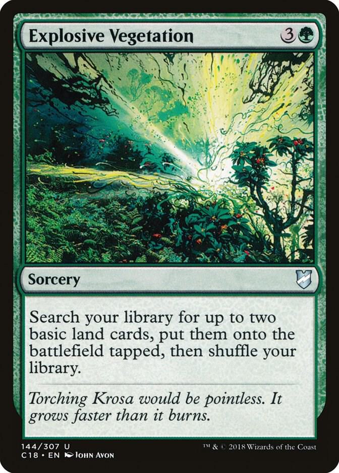 Explosive Vegetation 144 card from Commander 2018