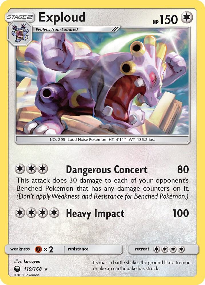 Exploud 119/168 card from SM - Celestial Storm