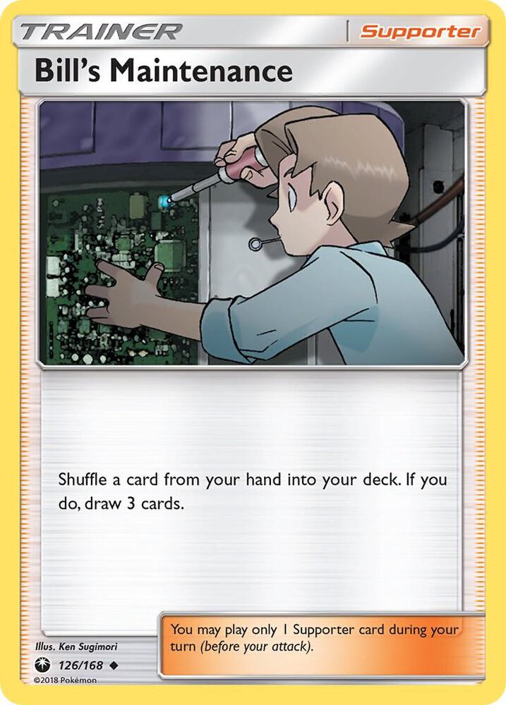 Bill's Maintenance 126/168 card from SM - Celestial Storm