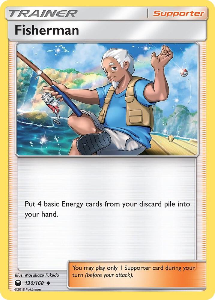 Fisherman 130/168 card from SM - Celestial Storm