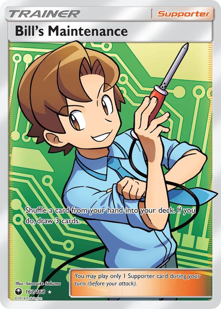 Bill's Maintenance (Full Art) 162/168 card from SM - Celestial Storm