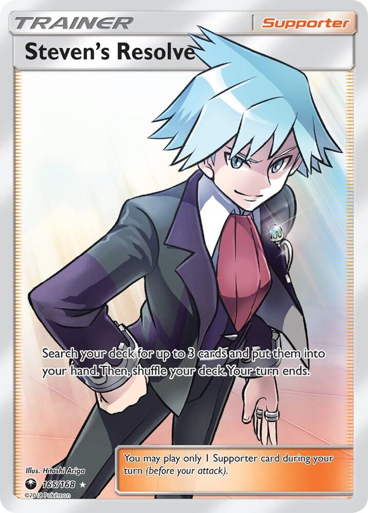 Steven's Resolve (Full Art) 165/168 card from SM - Celestial Storm
