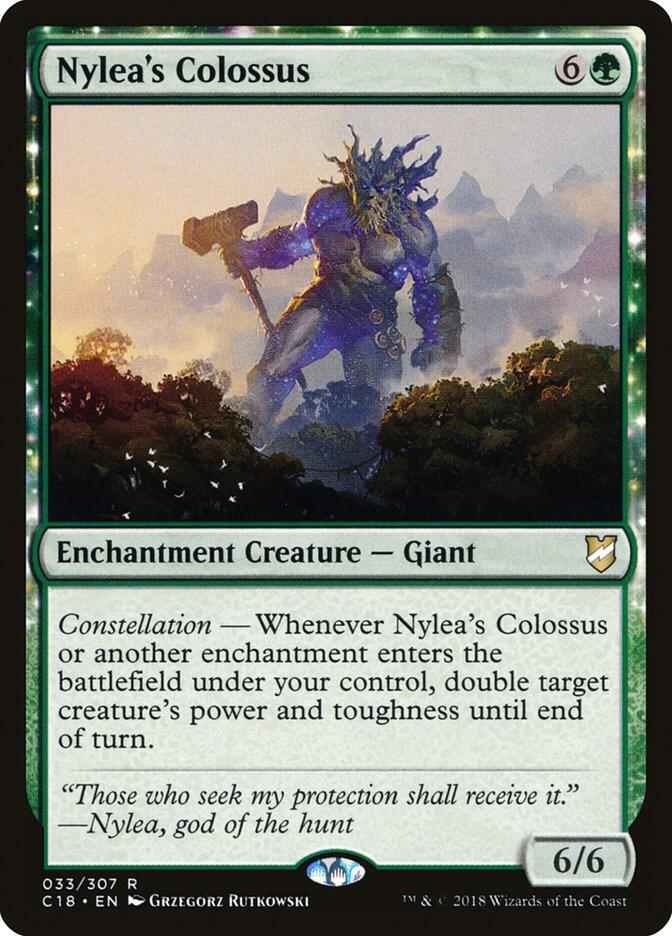 Nylea's Colossus 33 card from Commander 2018