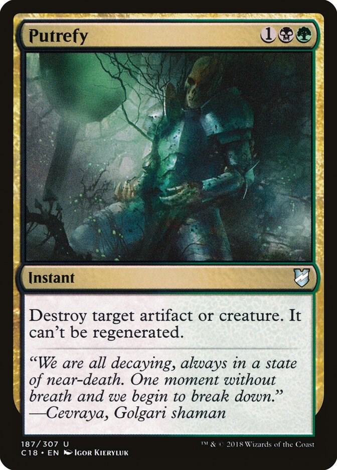 Putrefy 187 card from Commander 2018