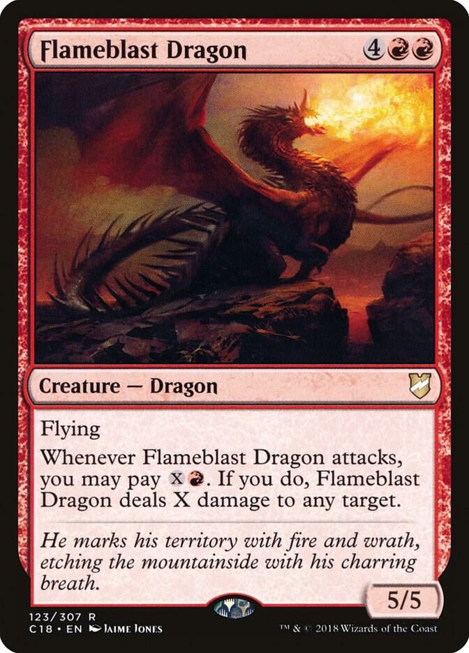 Flameblast Dragon 123 card from Commander 2018