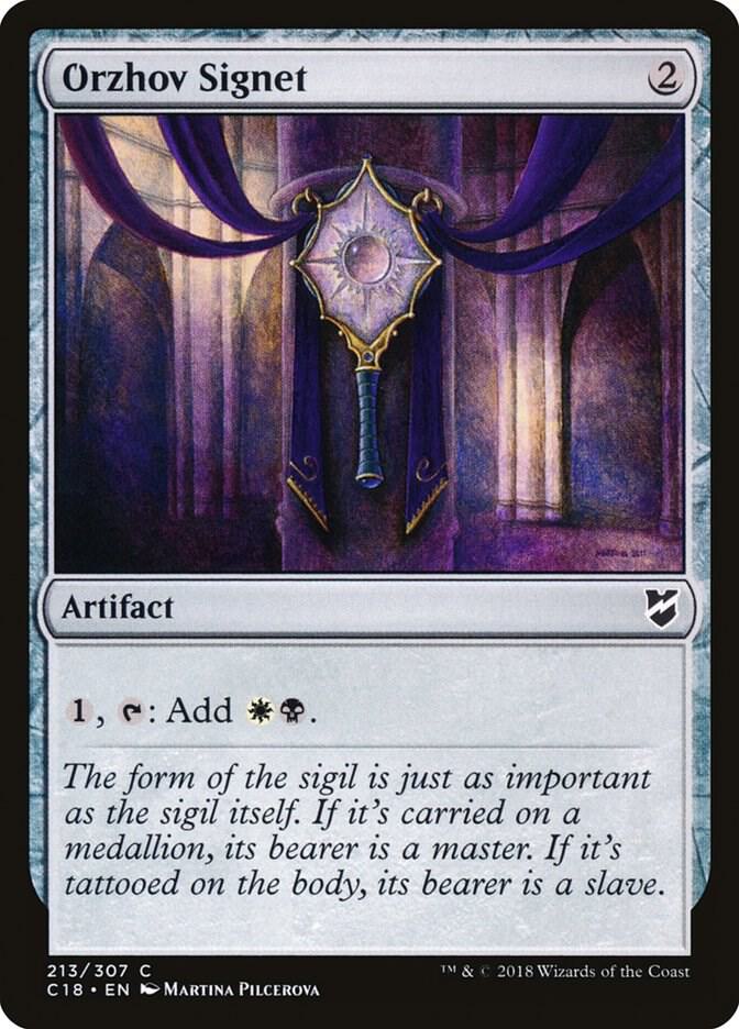 Orzhov Signet 213 card from Commander 2018