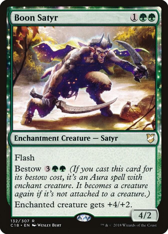 Boon Satyr 132 card from Commander 2018