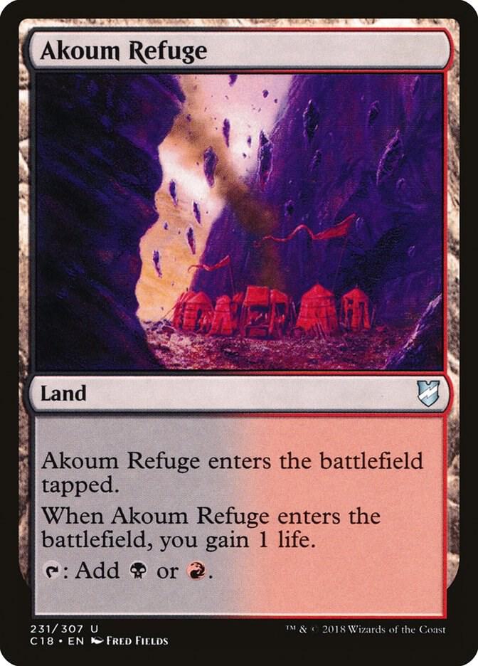 Akoum Refuge 231 card from Commander 2018