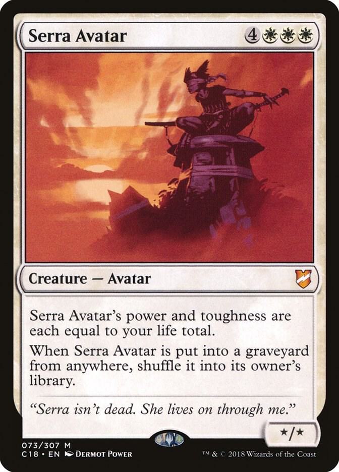 Serra Avatar 73 card from Commander 2018