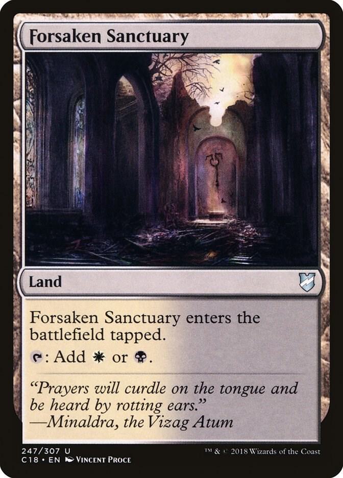 Forsaken Sanctuary 247 card from Commander 2018