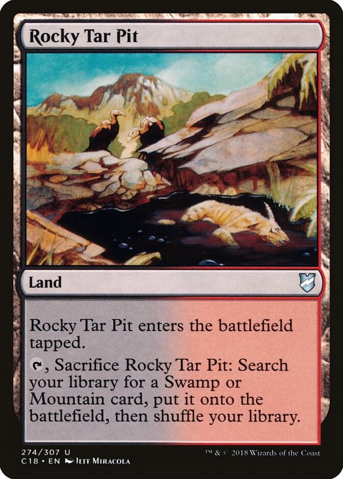Rocky Tar Pit 274 card from Commander 2018