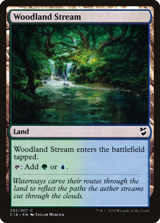 Woodland Stream 292 card from Commander 2018