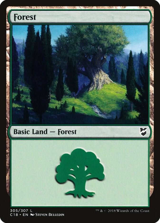 Forest 305 card from Commander 2018