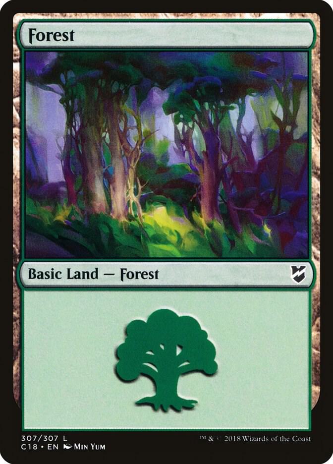 Forest 307 card from Commander 2018