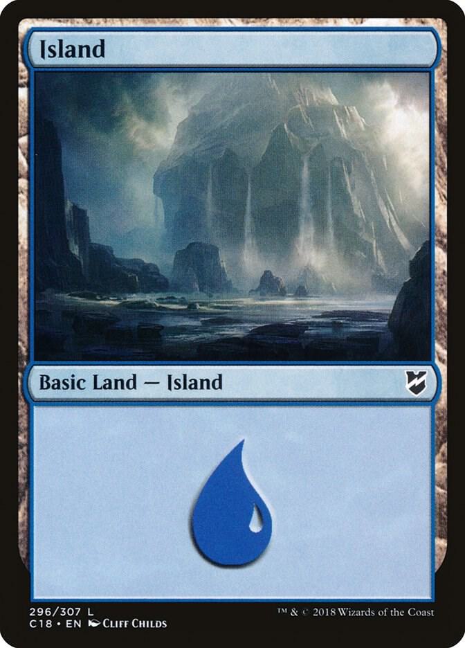 Island 296 card from Commander 2018