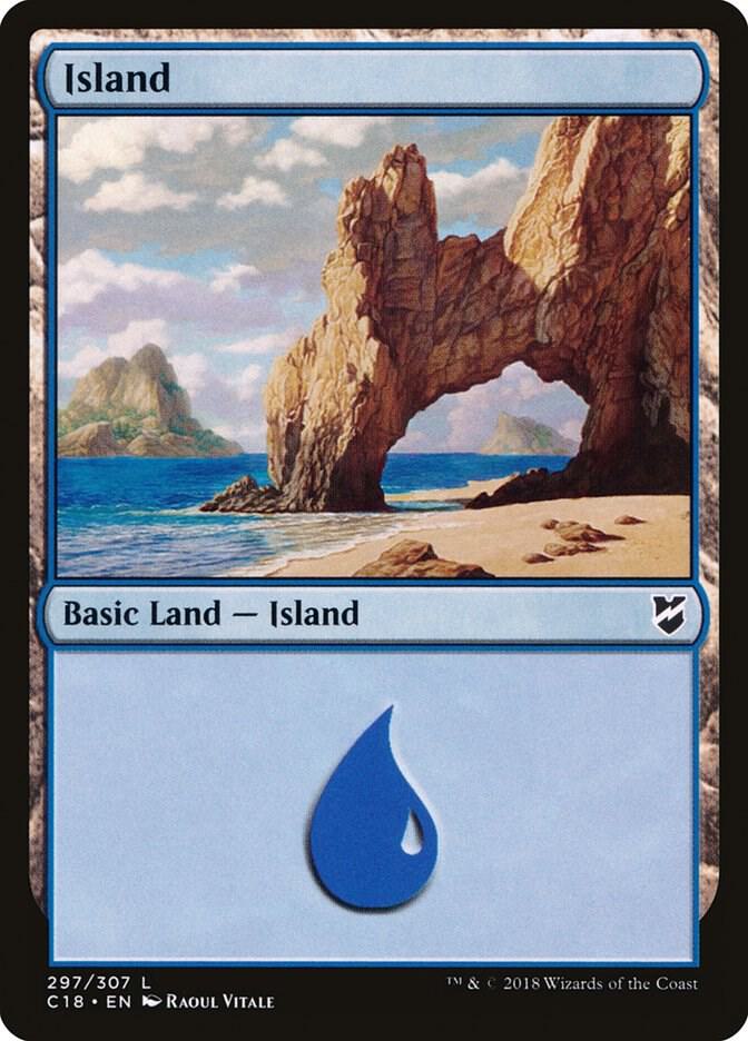 Island 297 card from Commander 2018