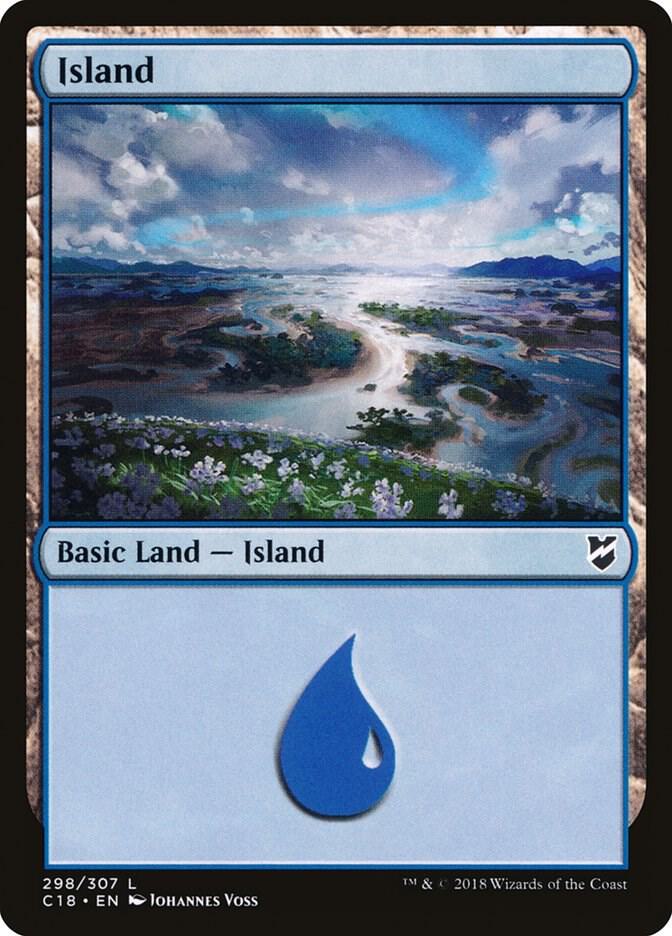 Island 298 card from Commander 2018
