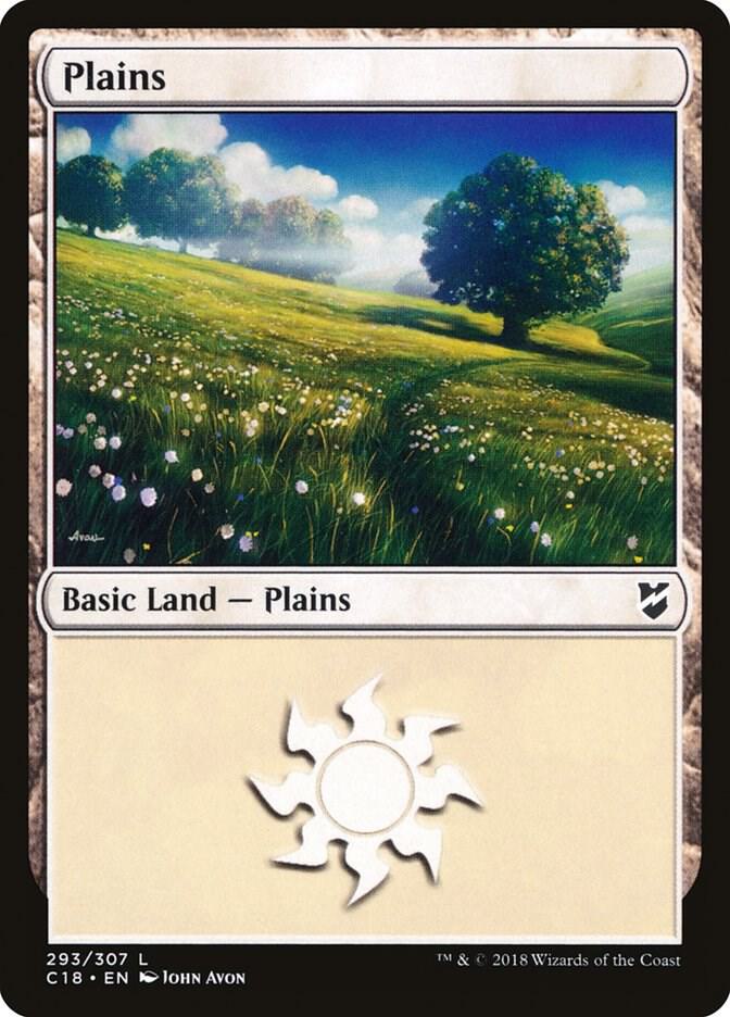 Plains 293 card from Commander 2018