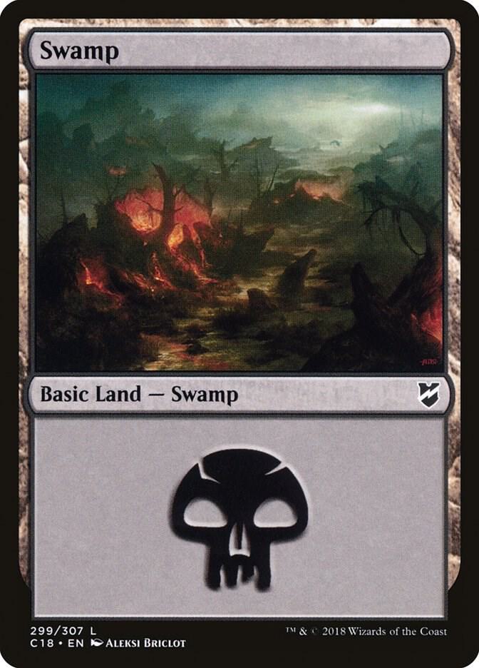 Swamp 299 card from Commander 2018