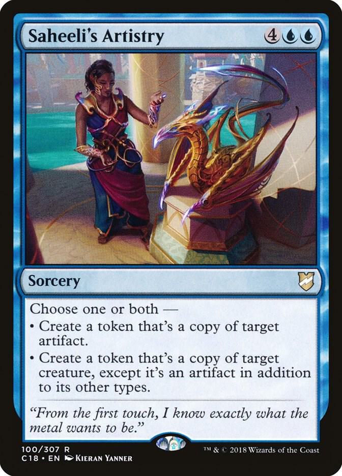 Saheeli's Artistry 100 card from Commander 2018
