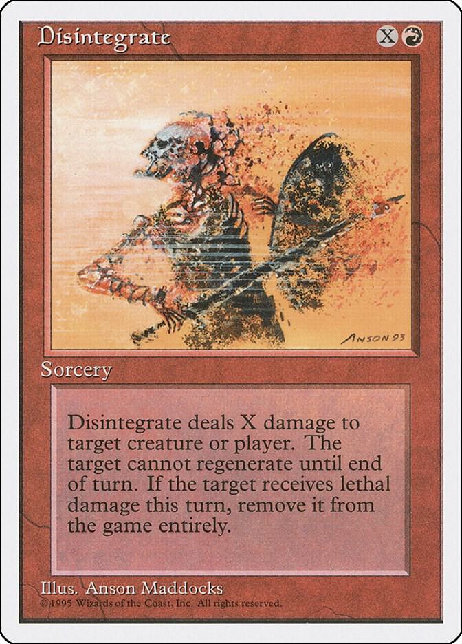 Disintegrate 203 card from Fourth Edition