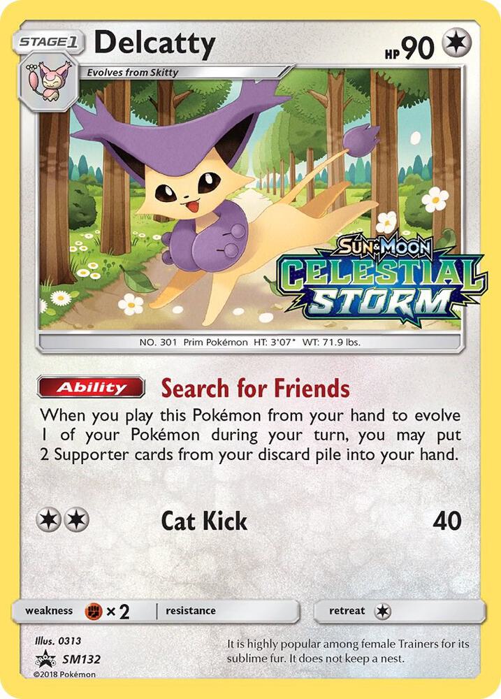 Delcatty (Prerelease) SM132 card from SM Promos