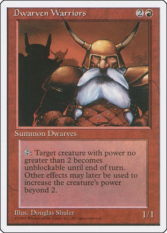 Dwarven Warriors card from Fourth Edition