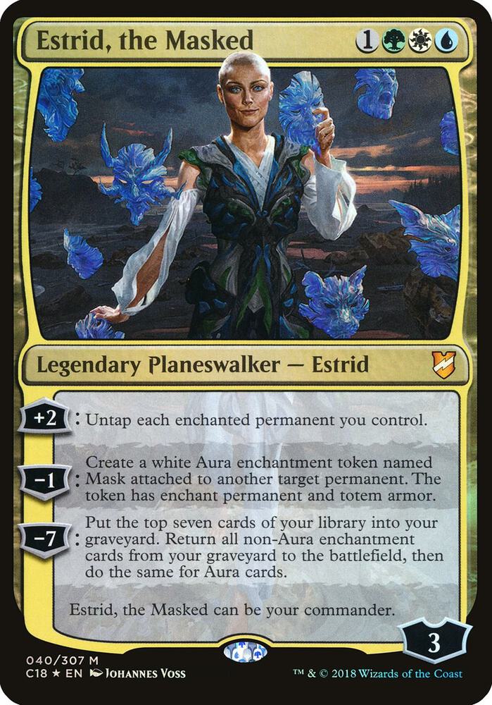 Estrid, the Masked (Commander 2018) 40 card from Oversize Cards