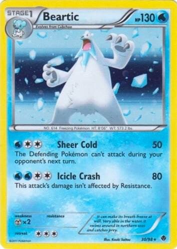 Beartic - 30/98 (Cracked Ice Holo) 030/098 card from Blister Exclusives