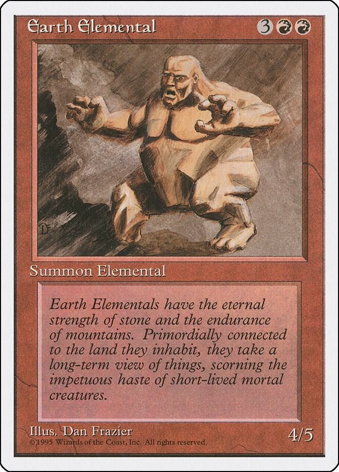 Earth Elemental card from Fourth Edition